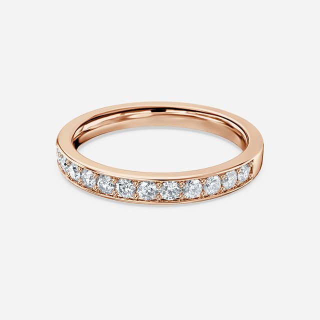Arianna Half Eternity Round Diamond Band In Rose Gold