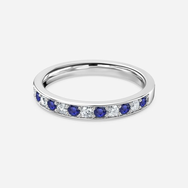 Arianna Sapphire Half Eternity Wedding Ring In White Gold