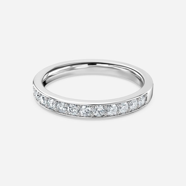 Arianna Half Eternity Round Diamond Band In Platinum