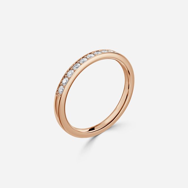 Arianna Half Eternity Round Diamond Band In Rose Gold
