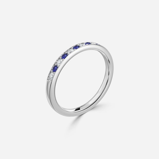 Arianna Sapphire Half Eternity Wedding Ring In White Gold