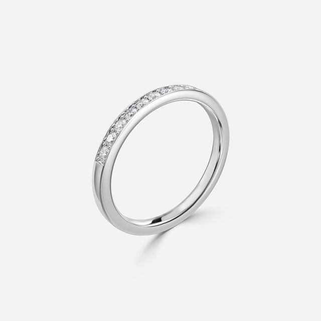 Arianna Half Eternity Round Diamond Band In Platinum