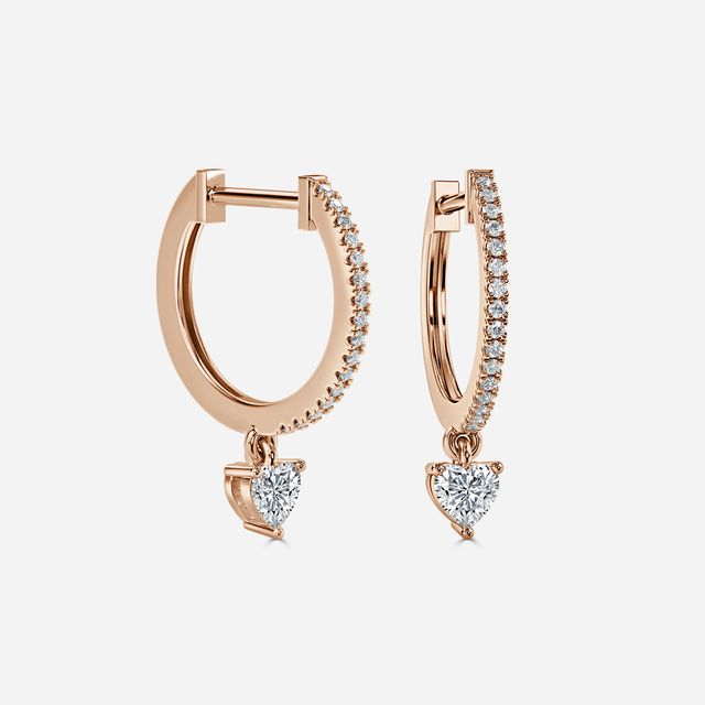 Sia Heart Hoop Earring In Rose Gold