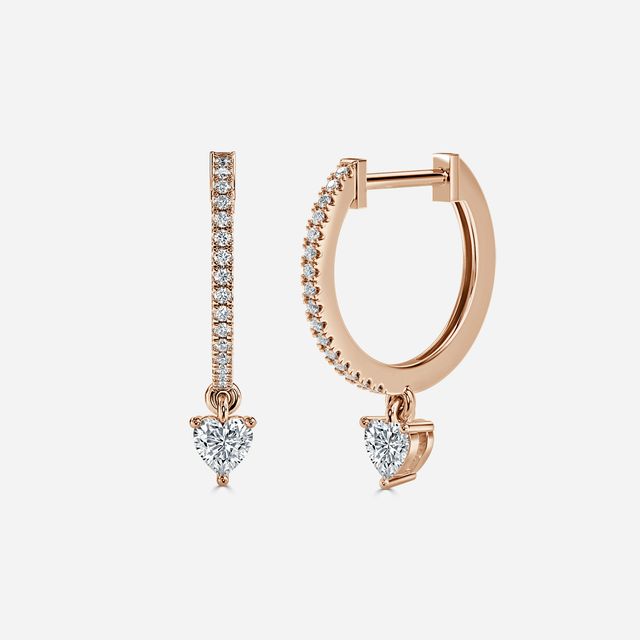Sia Heart Hoop Earring In Rose Gold