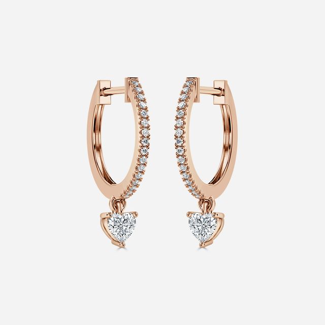 Sia Heart Hoop Earring In Rose Gold