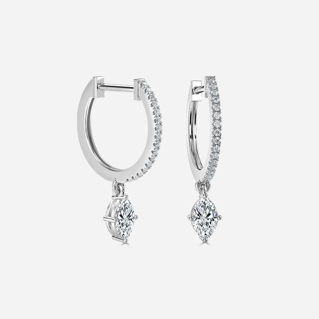 Sia Marquise Hoop Earring In White Gold