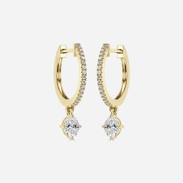 Sia Oval Hoop Earring In Yellow Gold