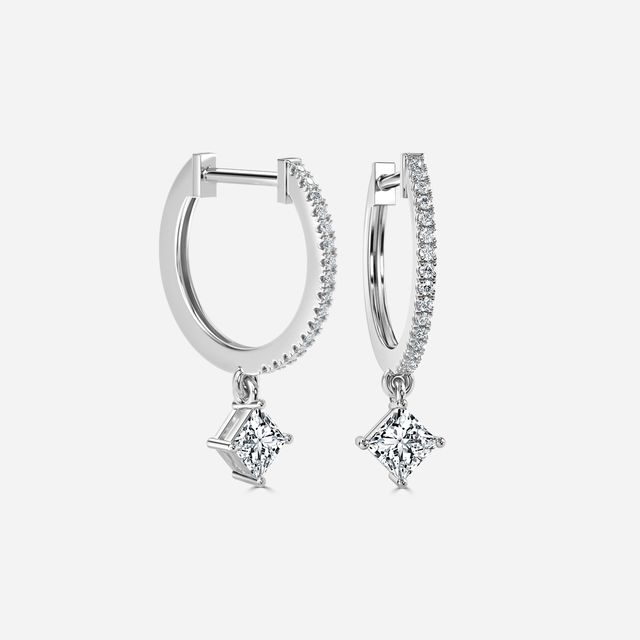 Sia Princess Hoop Earring In White Gold