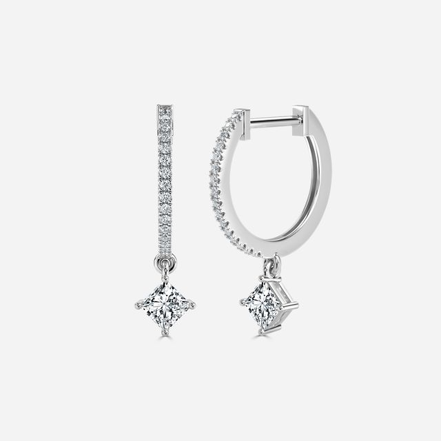 Sia Princess Hoop Earring In White Gold