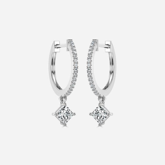 Sia Princess Hoop Earring In White Gold