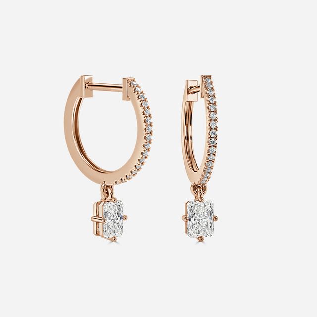 Sia Radiant Diamond Hoop Earring In Rose Gold