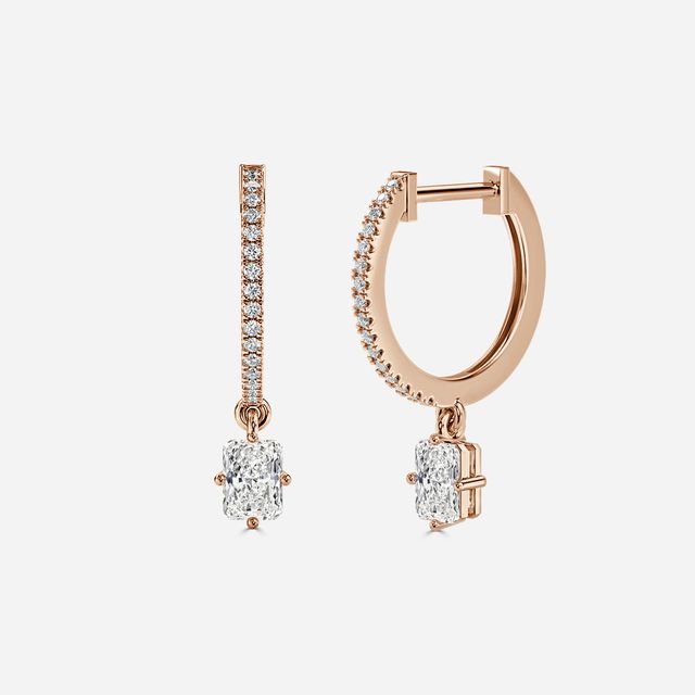 Sia Radiant Diamond Hoop Earring In Rose Gold