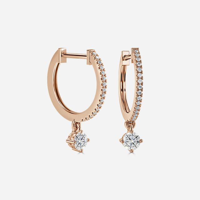 Sia Round Hoop Earring In Rose Gold