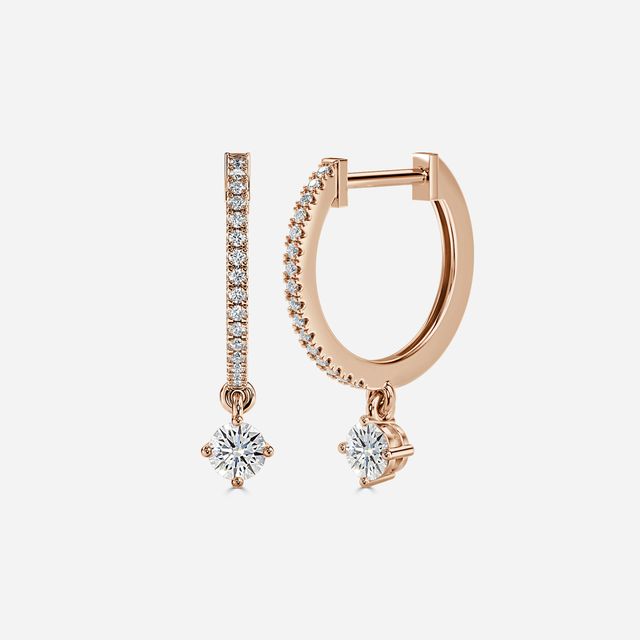 Sia Round Hoop Earring In Rose Gold
