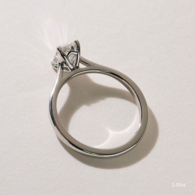 Tulip Platinum Solitaire Engagement Ring