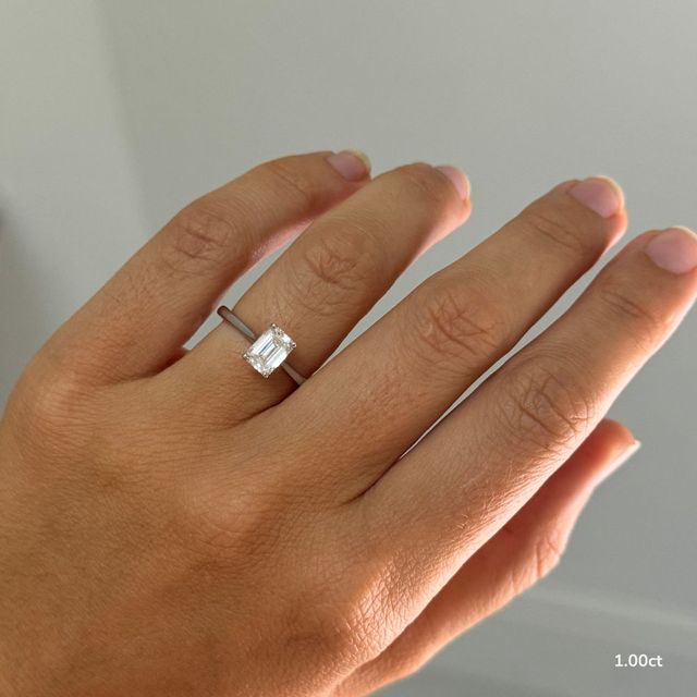 Tulip Platinum Solitaire Engagement Ring