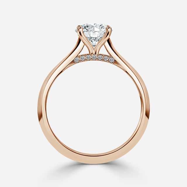 Damini Rose Gold Solitaire Engagement Ring