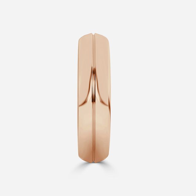 Paris Groove Profile Wedding Ring In Rose Gold