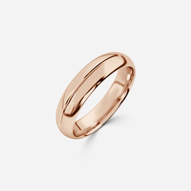 Paris Groove Profile Wedding Ring In Rose Gold
