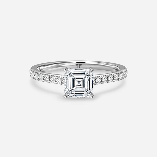 Avery Platinum Pave Band Bridal Set Engagement Ring