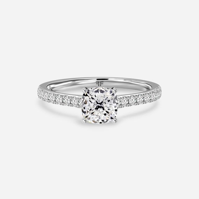 Avery Platinum Pave Band Bridal Set Engagement Ring