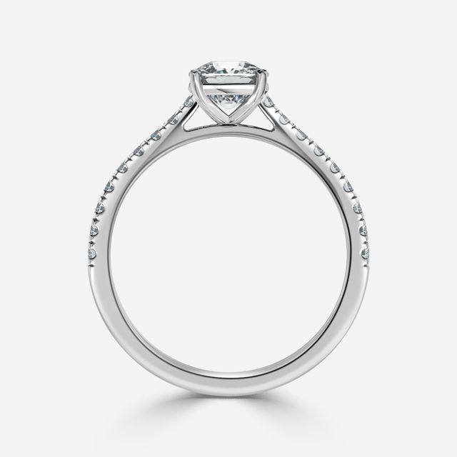 Avery Platinum Pave Band Bridal Set Engagement Ring