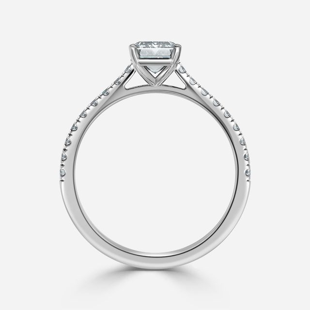 Avery Platinum Pave Band Bridal Set Engagement Ring