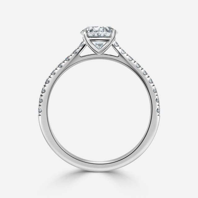 Avery Platinum Plain Band Bridal Set Engagement Ring