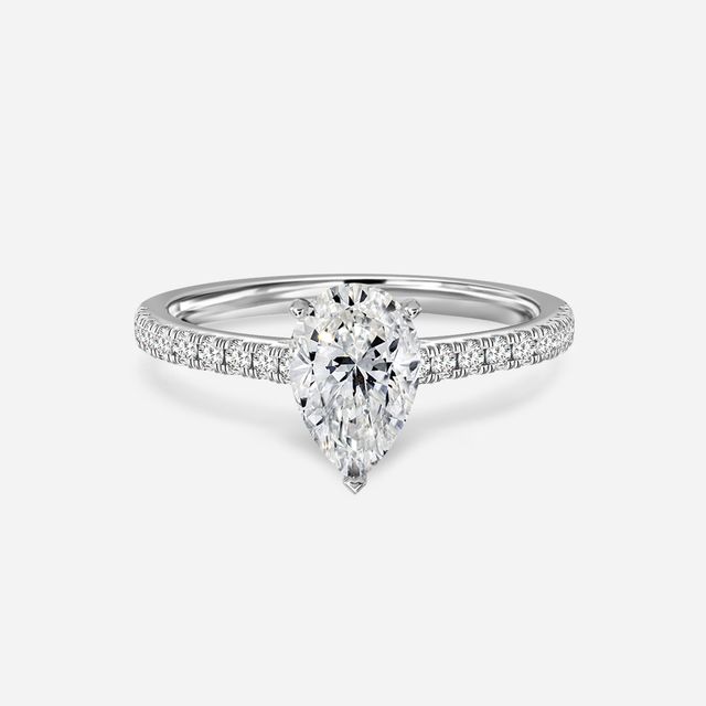 Avery Platinum Pave Band Bridal Set Engagement Ring