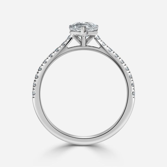 Avery Platinum Pave Band Bridal Set Engagement Ring