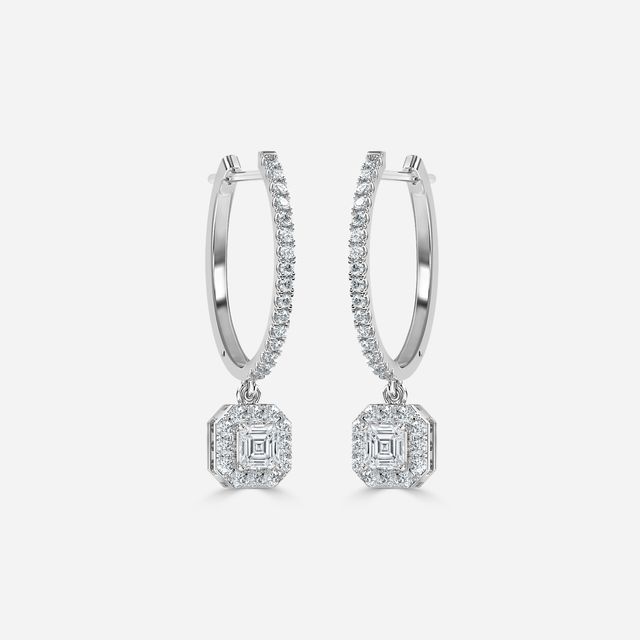 Rosée Asscher Earrings In White Gold
