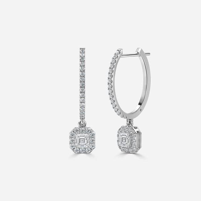 Rosée Asscher Earrings In White Gold