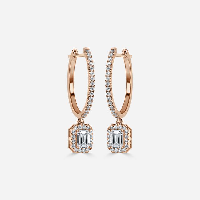 Rosée Emerald Earrings In Rose Gold