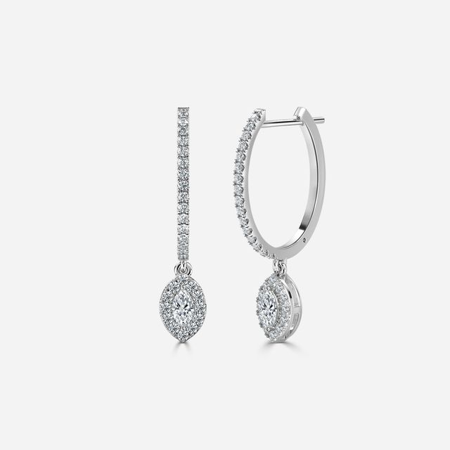 Rosée Marquies Diamond Earrings In White Gold