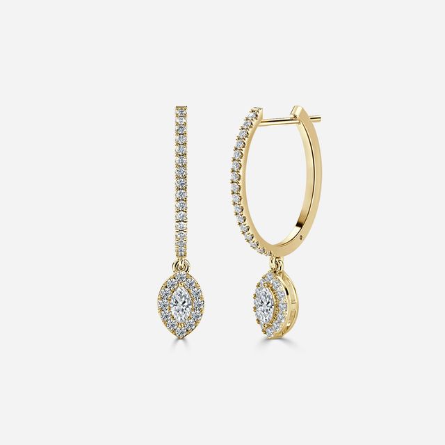 Rosée Marquies Diamond Earrings In Yellow Gold