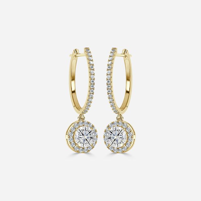 Rosée Round Diamond Earrings In Yellow Gold
