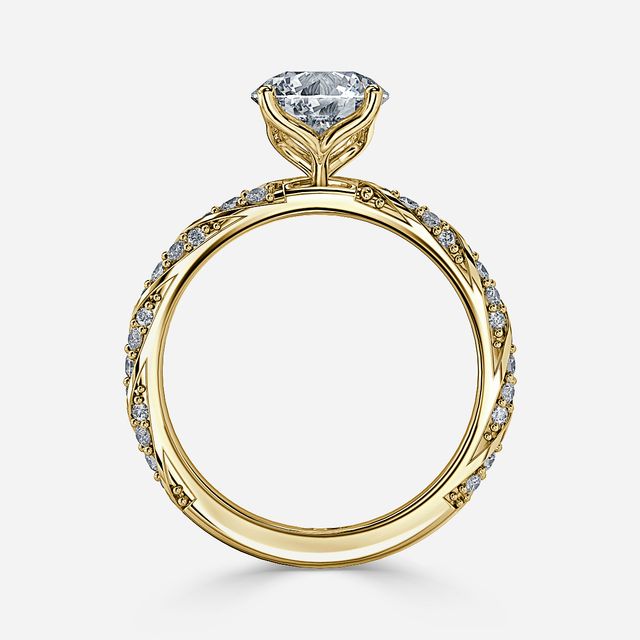 Fior Yellow Gold Unique Engagement Ring