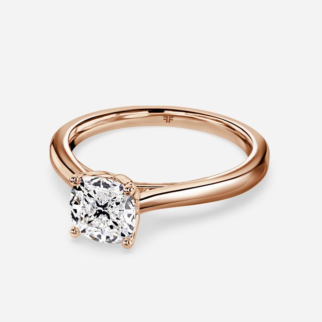 Rose Gold Petite Solitaire Engagement Ring