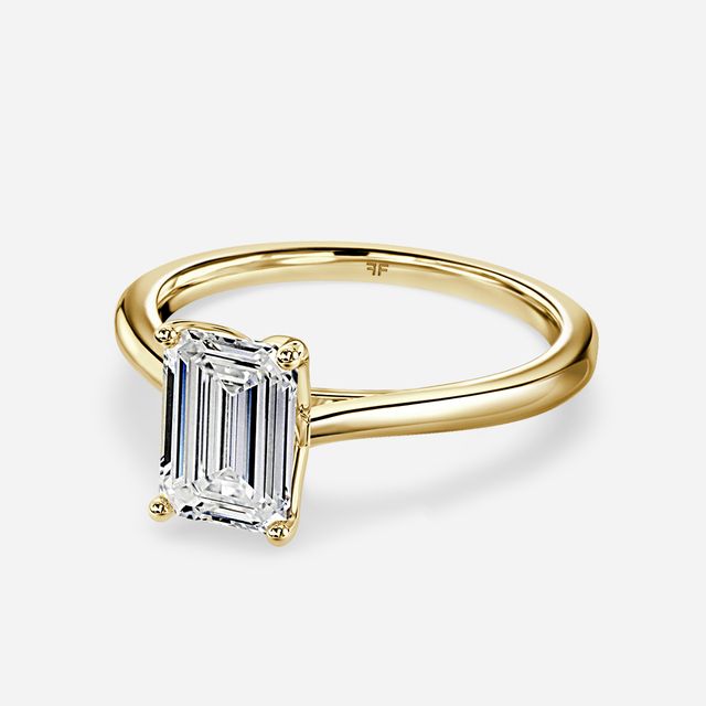 Yellow Gold Petite Solitaire Engagement Ring
