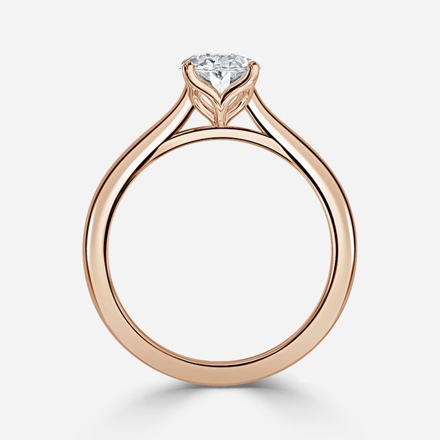 Rose Gold Petite Solitaire Engagement Ring