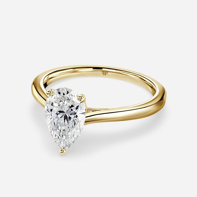 Yellow Gold Petite Solitaire Engagement Ring