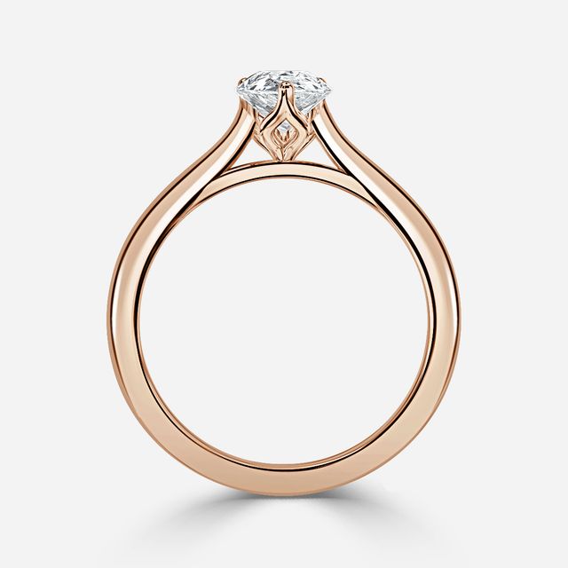 Rose Gold Petite Solitaire Engagement Ring