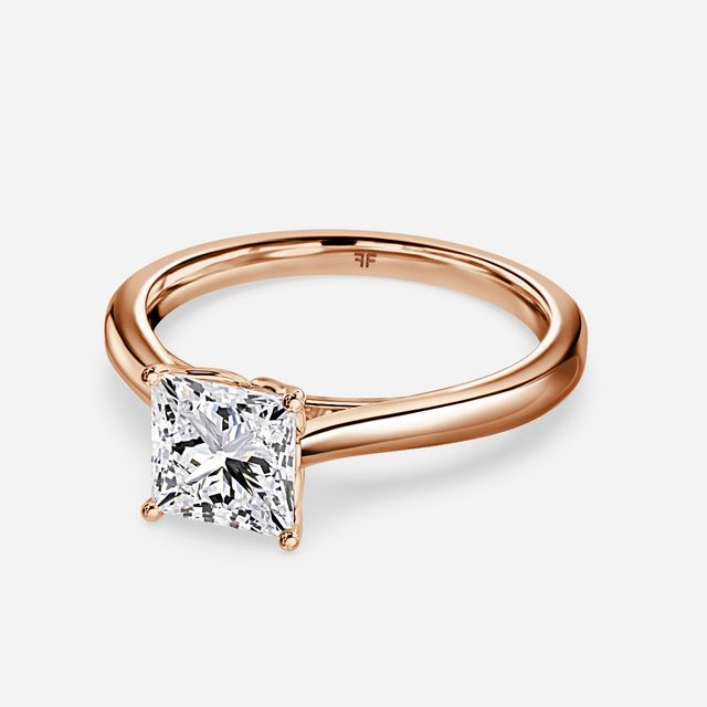 Rose Gold Petite Solitaire Engagement Ring