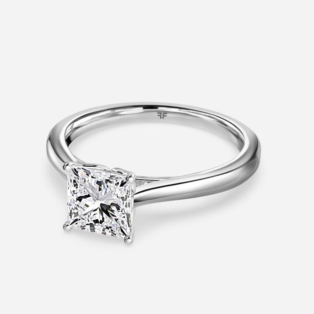 White Gold Petite Solitaire Engagement Ring