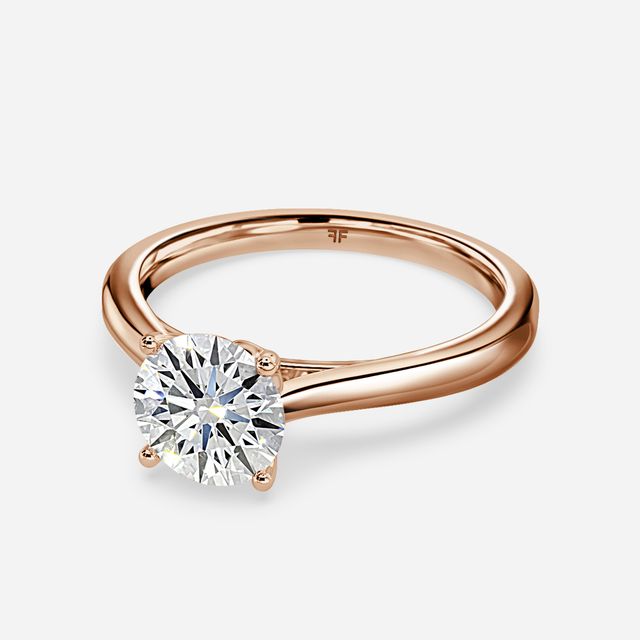 Rose Gold Petite Solitaire Engagement Ring