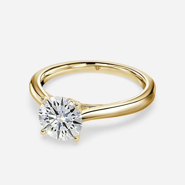 Yellow Gold Petite Solitaire Engagement Ring