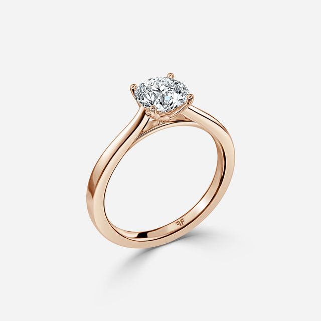 Rose Gold Petite Solitaire Engagement Ring