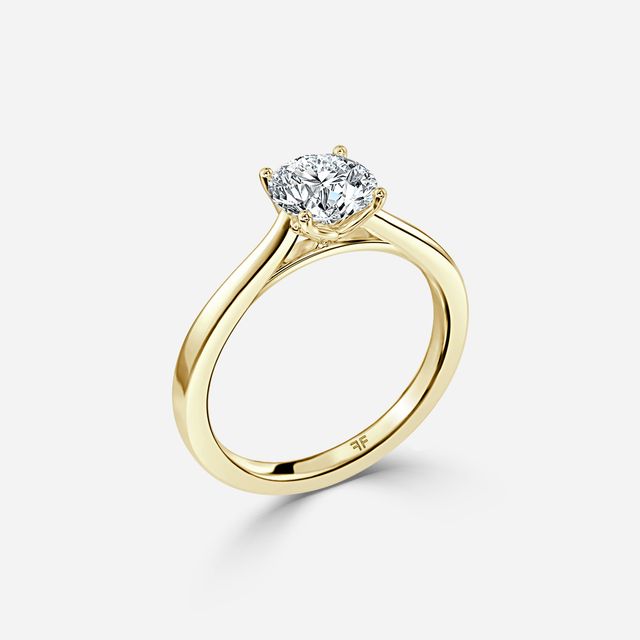 Yellow Gold Petite Solitaire Engagement Ring