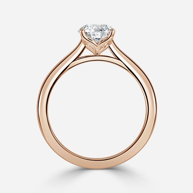 Rose Gold Petite Solitaire Engagement Ring
