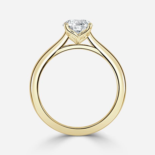 Yellow Gold Petite Solitaire Engagement Ring